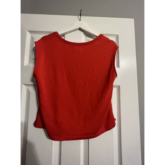 Lou & Grey Womens Top Soft Knit Muscle Tank Red Shirt Cap Short Sleeve Small - Picture 5 of 5